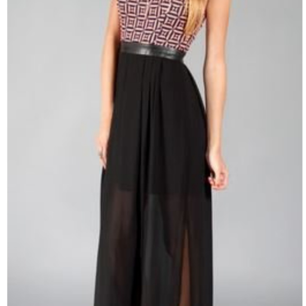 Sleeveless sheer long dress small maxi NWT open back high low skirt tank black - Picture 4 of 6